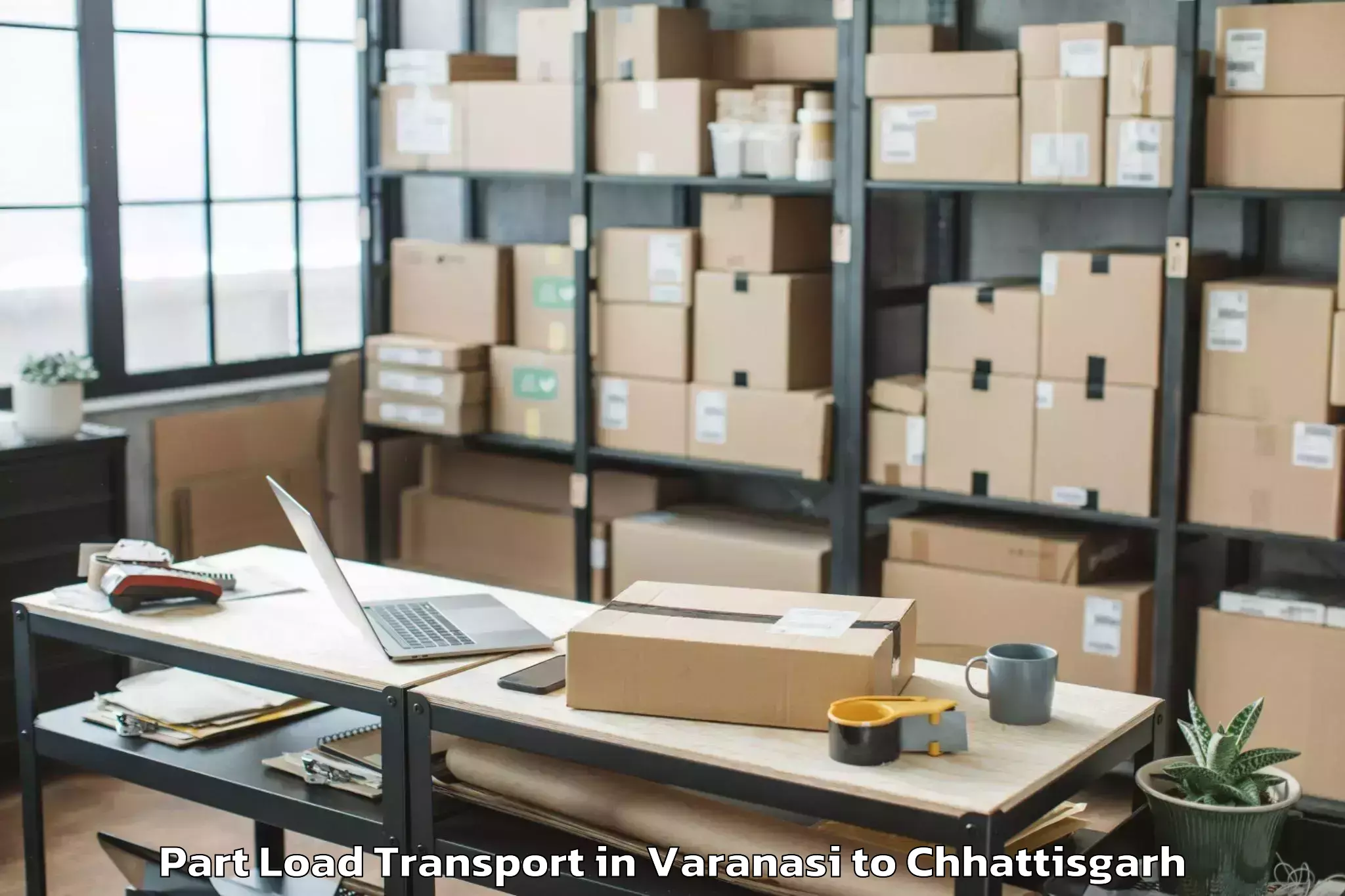 Affordable Varanasi to Raipur Airport Rpr Part Load Transport